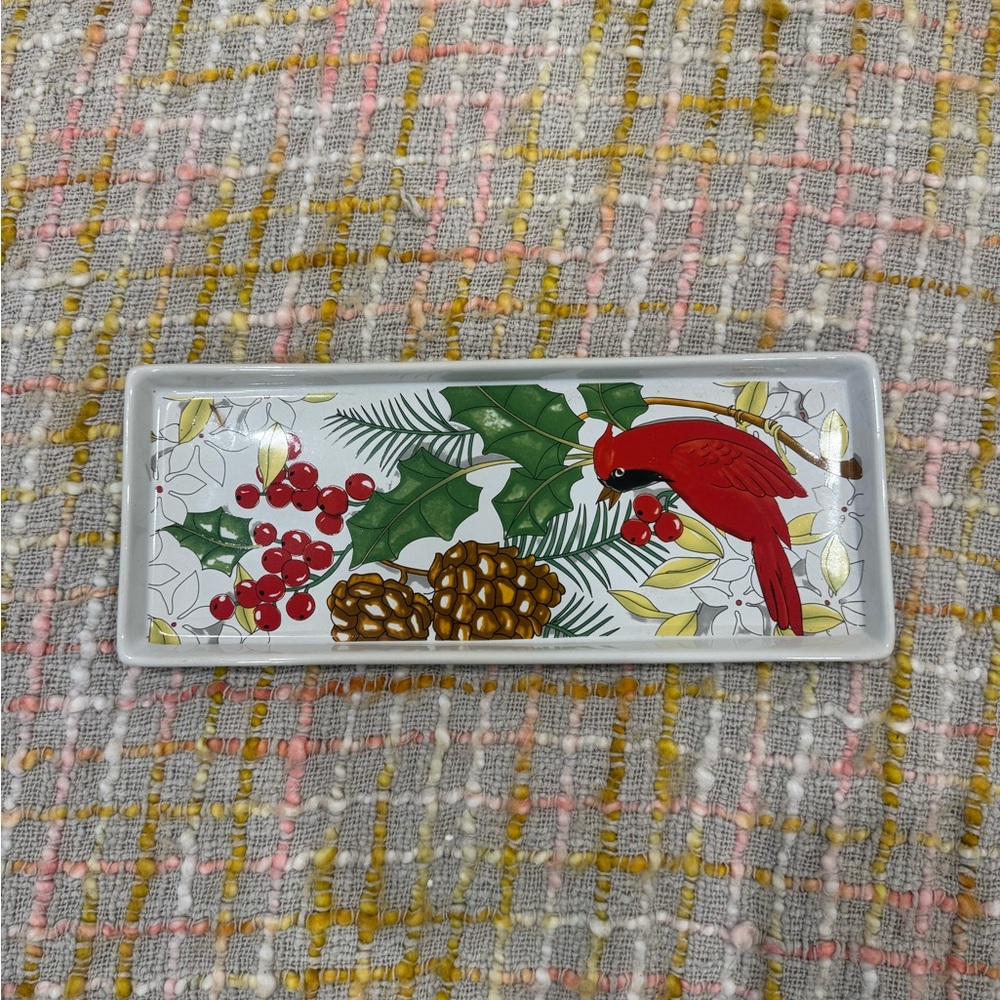 Festive Cardinal Decorative Tray